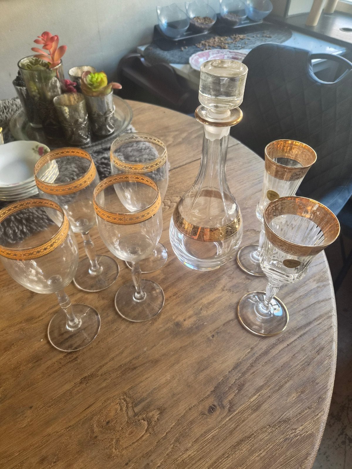 Kristallen karaf en glazen set - 24% loodkristal, Antiek en Kunst, Ophalen