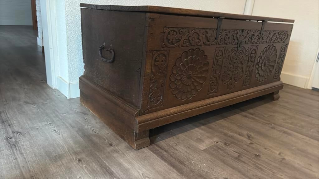 Mooi massief houten dekenkist, Huis en Inrichting, Ophalen, Gebruikt, 100 tot 150 cm, 50 tot 75 cm