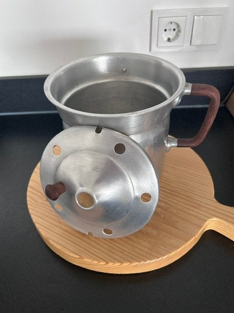 Vintage aluminium melkkoker, Ophalen, Overige materialen, Overige merken, Overige typen