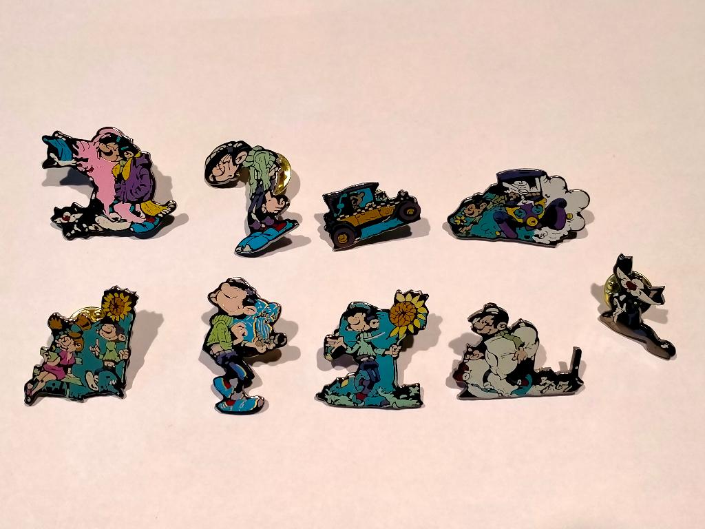 Guust Flater Guus Dupuis Gaston vintage strip pins pin, Verzenden, Guust of Robbedoes, Zo goed als nieuw, Overige typen