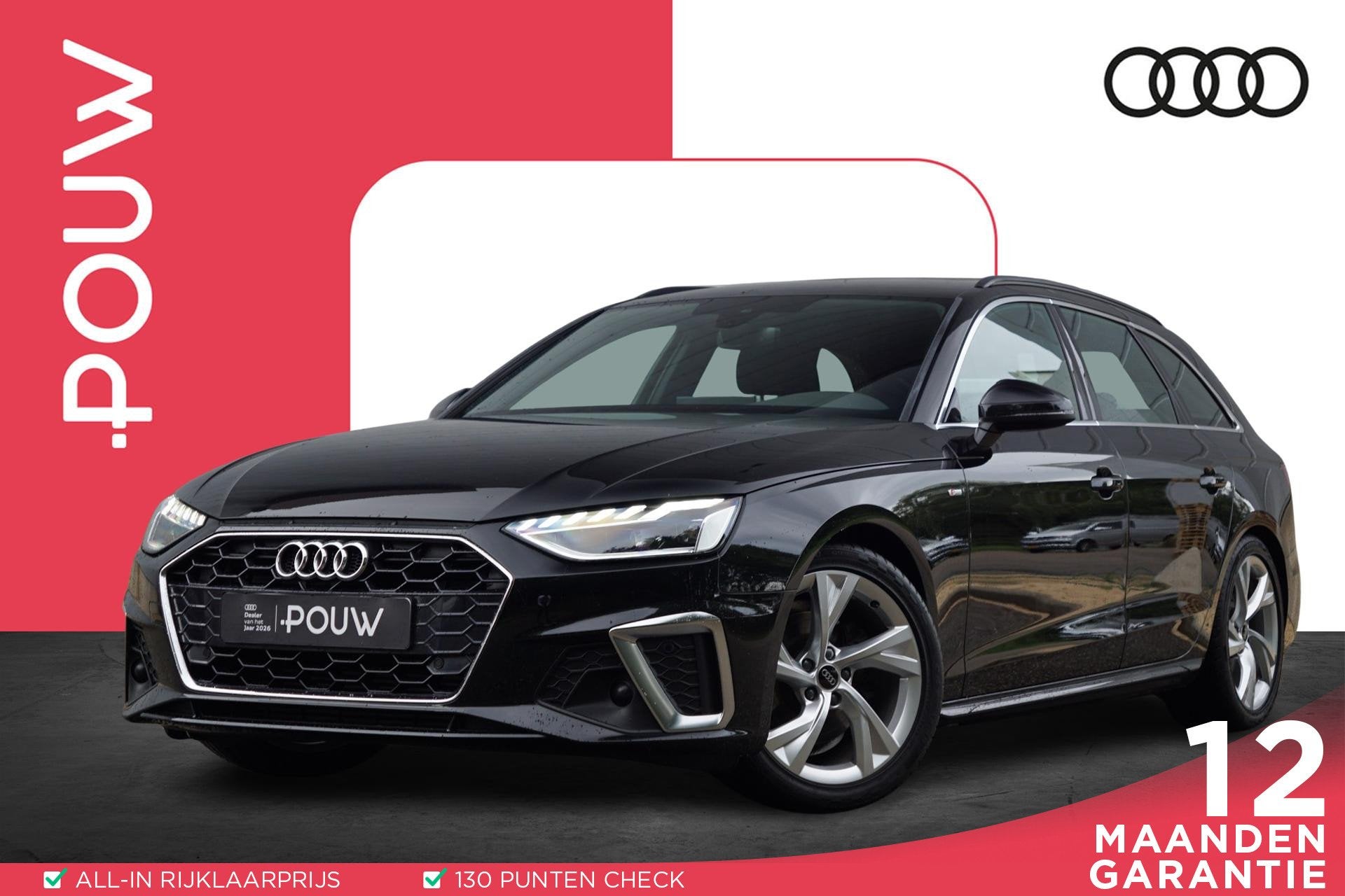Audi A4 Avant 35 TFSI 150pk MHEV S Edition | Verwarmb.Stuur, Gebruikt, 4 cilinders, Zwart, Origineel Nederlands