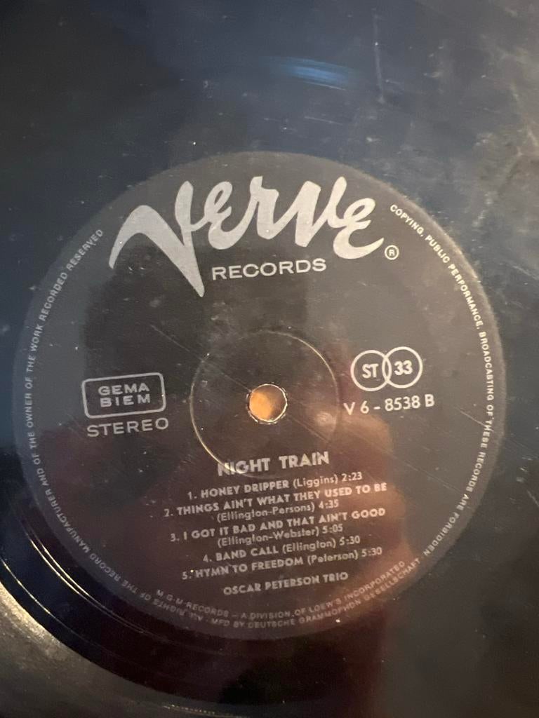 Oscar Peterson Trio - Night Train (Verve Records LP), 1960 tot 1980, Ophalen of Verzenden, Zo goed als nieuw, 12 inch