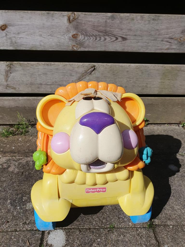 Fisher-Price Loop Leeuw Loopwagen en Rijspeelgoed, Ophalen of Verzenden, Gebruikt, Duw- of Trekspeelgoed