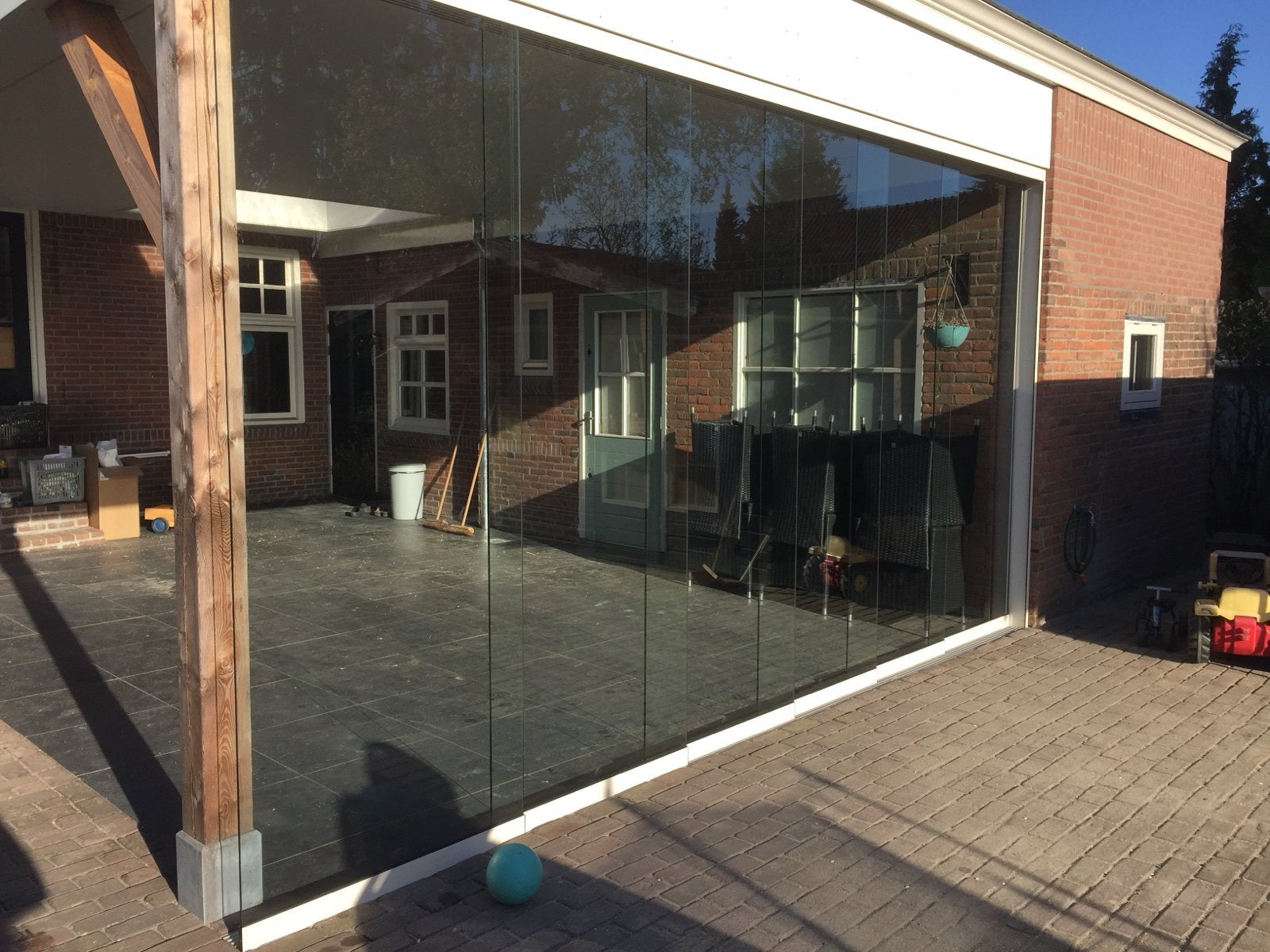 6x Overkapping Veiligheidsglas 96x270cm met Rails, Tuin en Terras, Ophalen, Gebruikt, Overige typen