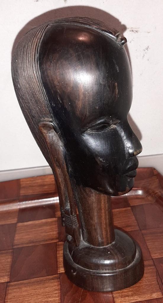 Afrikaanse houtsnijwerk -  EBBEN hout, Antiek en Kunst, Kunst | Beelden en Houtsnijwerken, Minder dan 20 cm, Buste, Ophalen of Verzenden