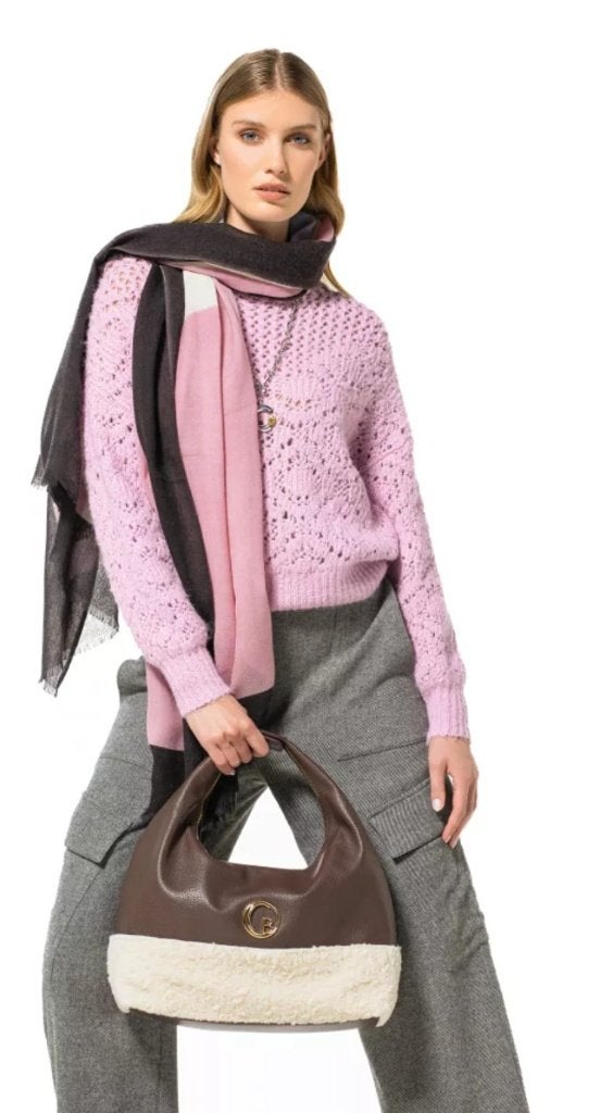 🍁Mooie roze gebreide trui van Caroline Biss  44 46, Verzenden, Maat 42/44 (L), Roze, Gedragen