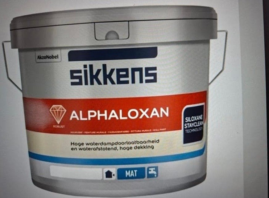 Nieuwe emmer Sikkens Alphloxan Muurverf 9010, Wit, Nieuw, Ophalen of Verzenden, Verf