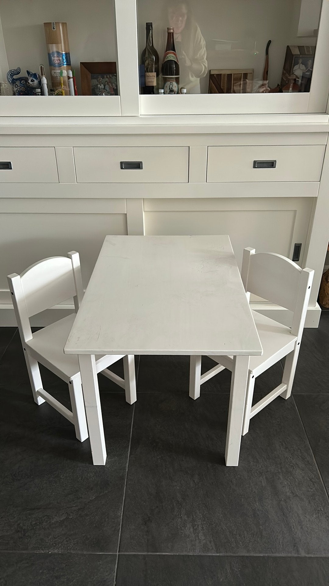 Ikea Sundvik witte tafel en 2 stoeltjes, Ophalen, Gebruikt, Tafel(s) en Stoel(en)