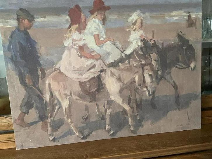 Reproductie Isaac Israëls: Ezeltje rijden op canvas, Ophalen