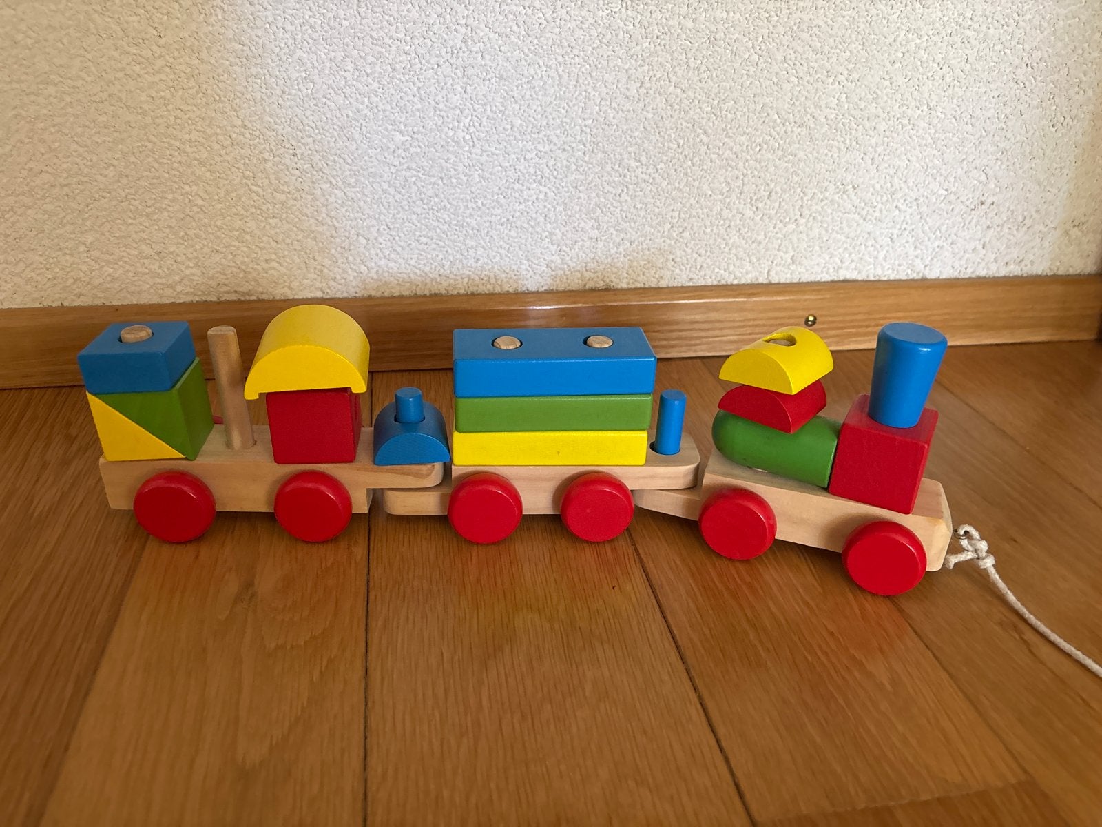 Houten trein met bouwblokken - Educatief speelgoed, Kinderen en Baby's, Speelgoed | Houten speelgoed, Ophalen of Verzenden, Nieuw