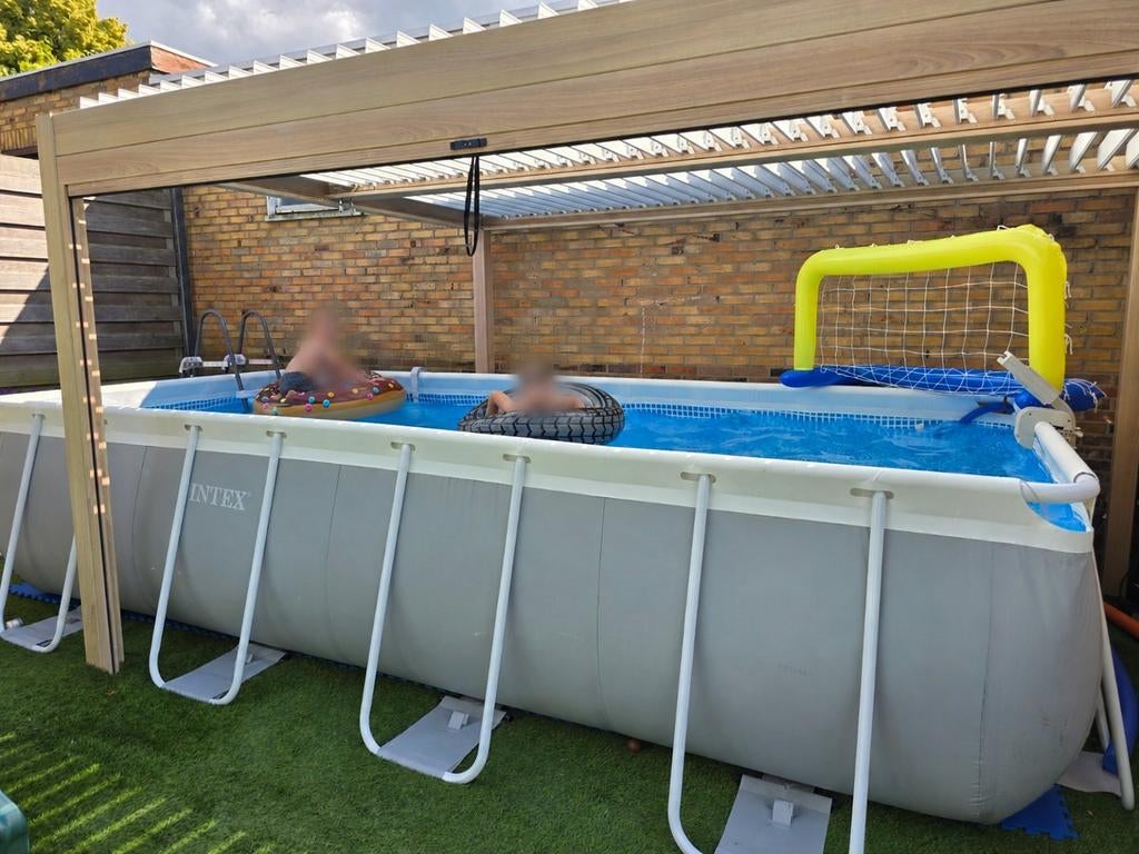Intex zwembad 488x244x107 cm met heel veel extra's, Ophalen, Gebruikt, 200 tot 300 cm, 80 tot 120 cm