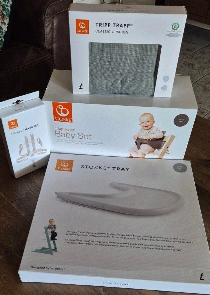 Stokke Tripp Trapp Baby Set, classic cushion, harness ,Tray, Ophalen of Verzenden, Zo goed als nieuw, Overige typen, Gordel(s)