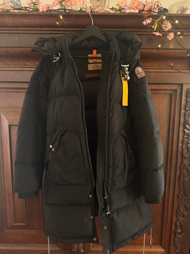 Lange Parajumpers Teddy jas - Gedragen, goede conditie, Ophalen of Verzenden, Gedragen, Maat 42/44 (L), Zwart