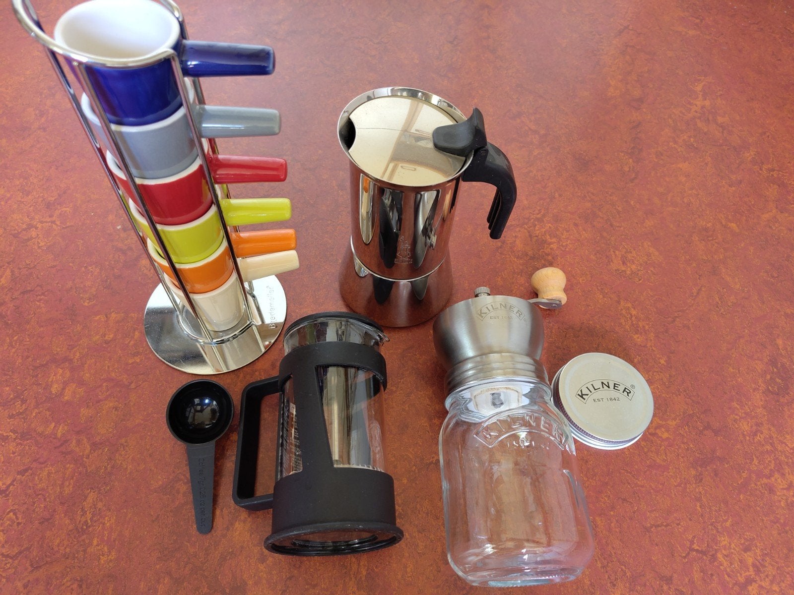 espresso kopjes, bonen handmolen, French press en percolator, Witgoed en Apparatuur, Ophalen of Verzenden, Gebruikt, Overige modellen