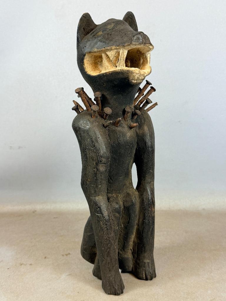 260528 Afrikaans Fetisch Bakongo Nkisi Nkondi rond uit Congo, Ophalen of Verzenden