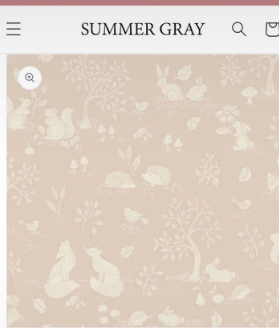 Summergray behang 1 rol nieuw - Bosdieren patroon, Overige typen, Natuurlijk, Overige merken, Ophalen of Verzenden