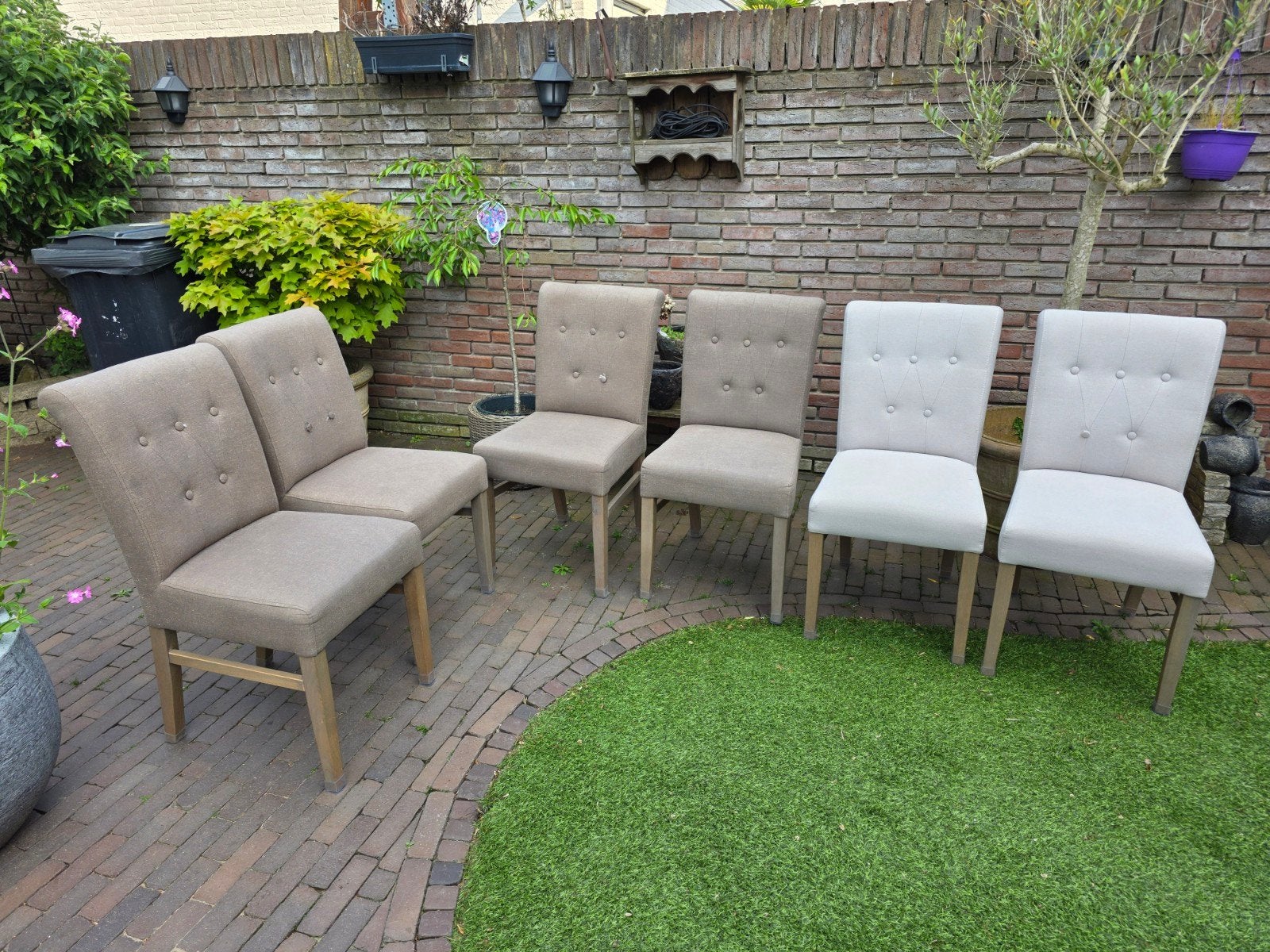 6 nette eetkamerstoelen van De Bommel Meubelen, Huis en Inrichting, Stoelen, Ophalen, Gebruikt, Overige kleuren, Stof