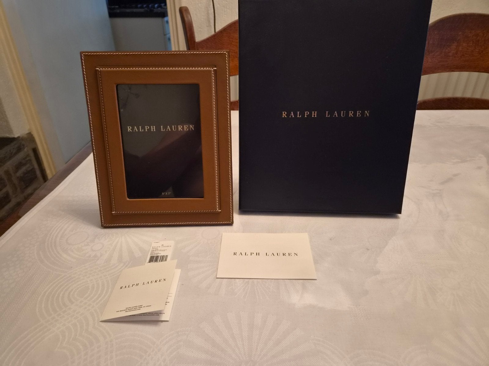 Ralph Lauren home bruine leren fotolijst, Huis en Inrichting, Minder dan 50 cm, Nieuw, Ophalen of Verzenden, Minder dan 50 cm