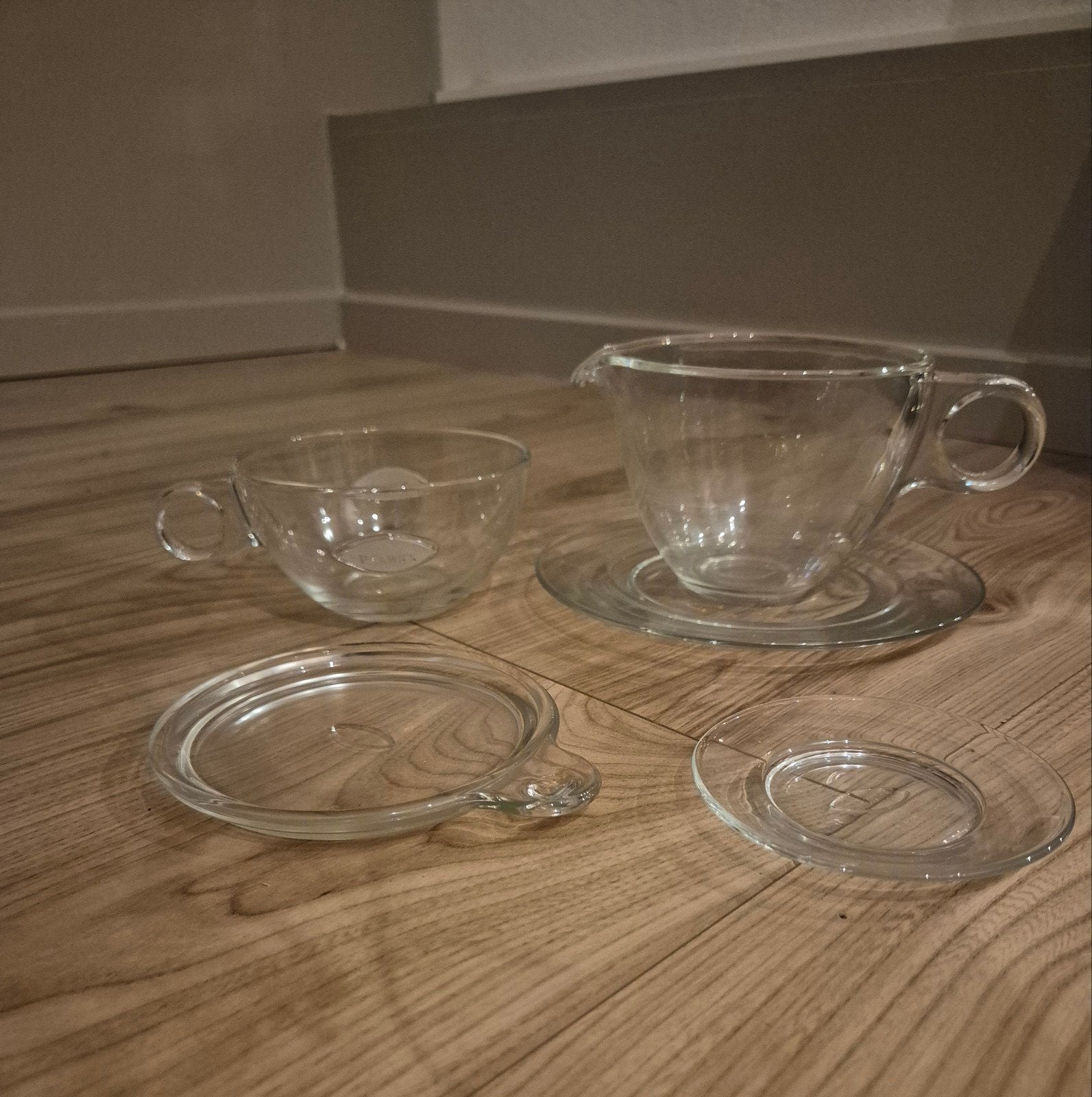 Nieuw in doos: Origineel Pickwick Leafs Glazen Theeservies, Glas of Glazen, Nieuw, Ophalen of Verzenden, Glas