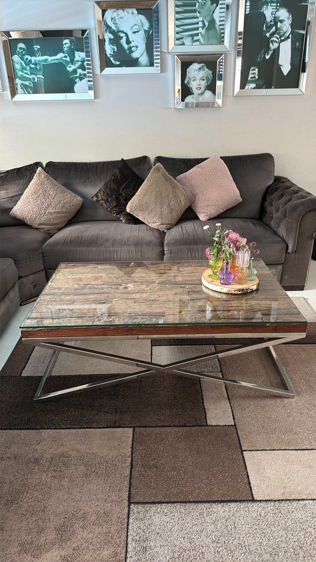 Eric Kuster salontafel met glazen blad – Zo goed als nieuw, Huis en Inrichting, Tafels | Salontafels, Ophalen, 100 tot 150 cm