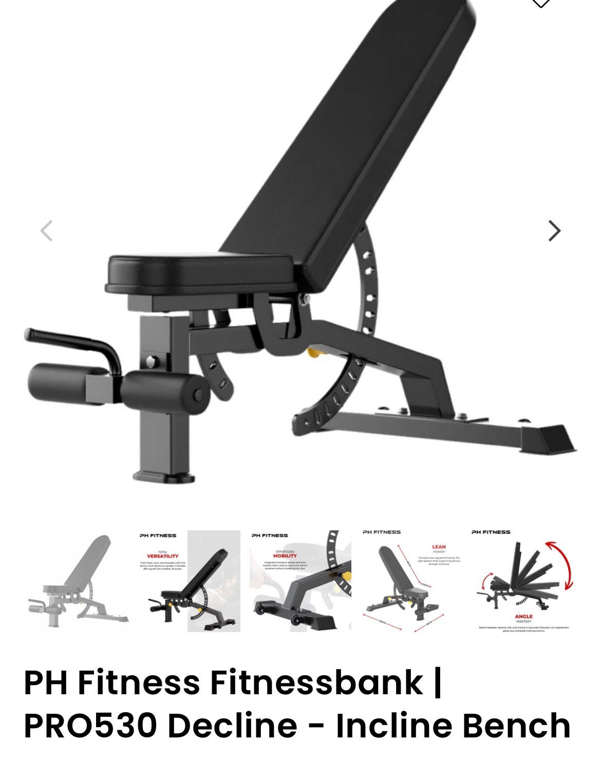 PH fitnessbankje, Pro530, Sport en Fitness, Fitnessmaterialen, Ophalen, Nieuw, Fitnessbank