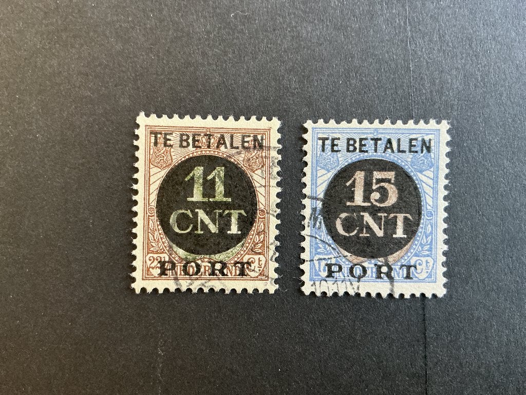 Postpakket verrekenzegels 1&2, Verzenden, T/m 1940, Gestempeld