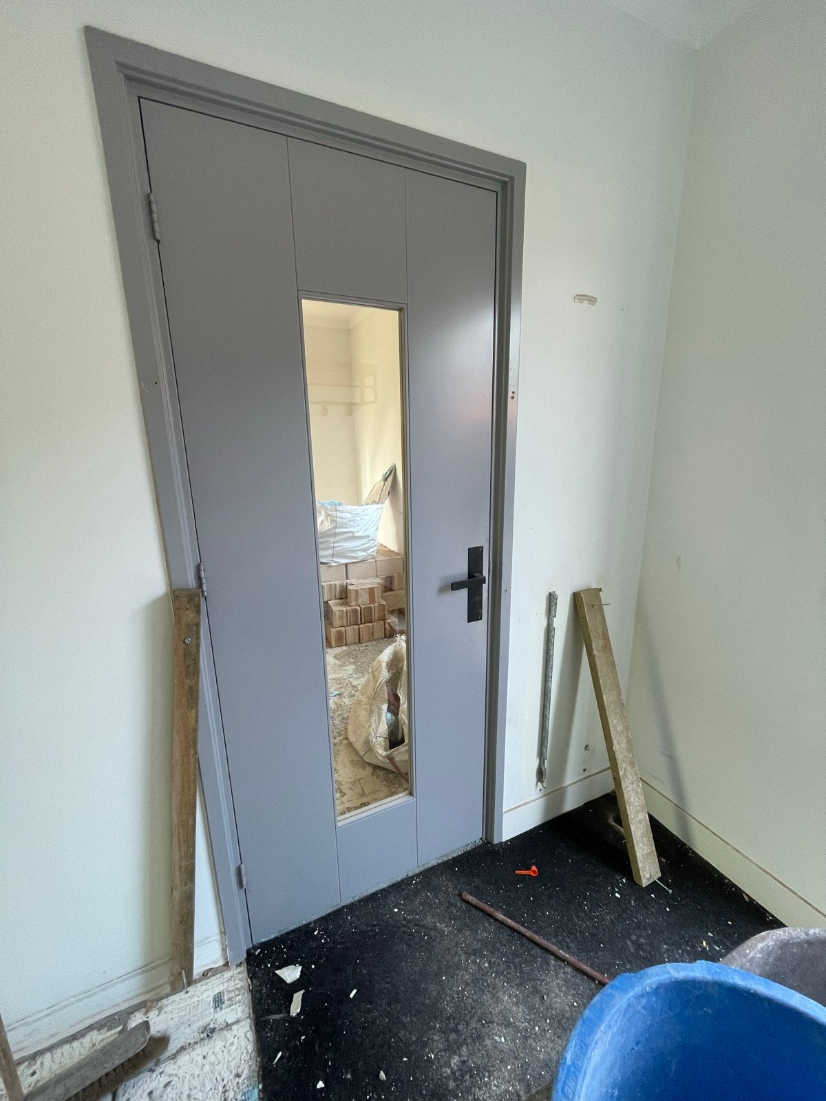 Binnendeur met glas, Doe-het-zelf en Verbouw, Deuren en Horren, Ophalen, 80 tot 100 cm, Binnendeur, Zo goed als nieuw