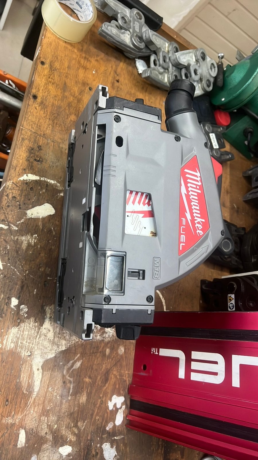 Milwaukee m18 FPS55 invalzaag inc geleider, Ophalen of Verzenden, Zo goed als nieuw