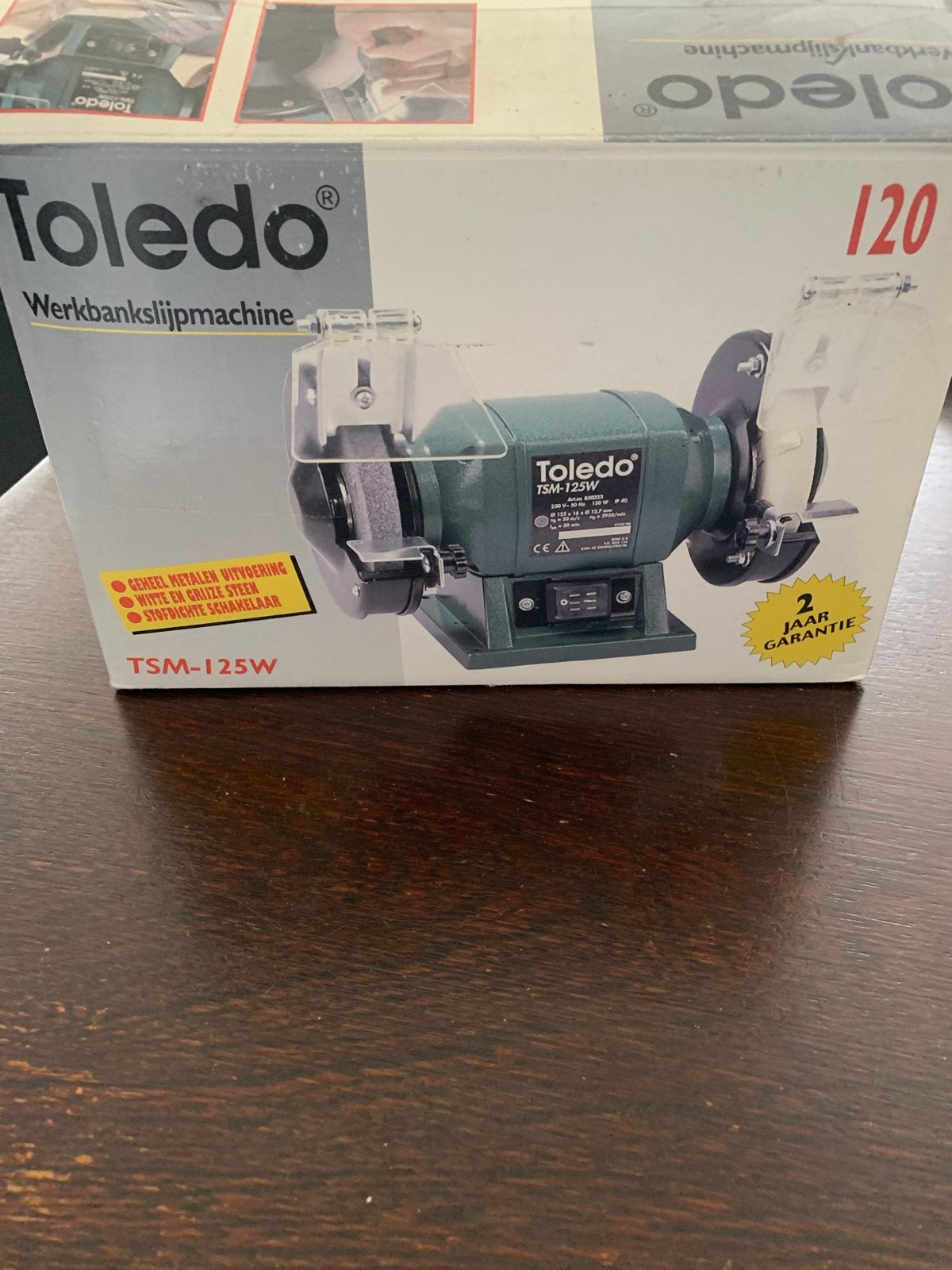 Toledo Werkbankslijpmachine TSM-125W in doos, Doe-het-zelf en Verbouw, Ophalen, Nieuw, Minder dan 700 watt, Werkbankslijpmachine