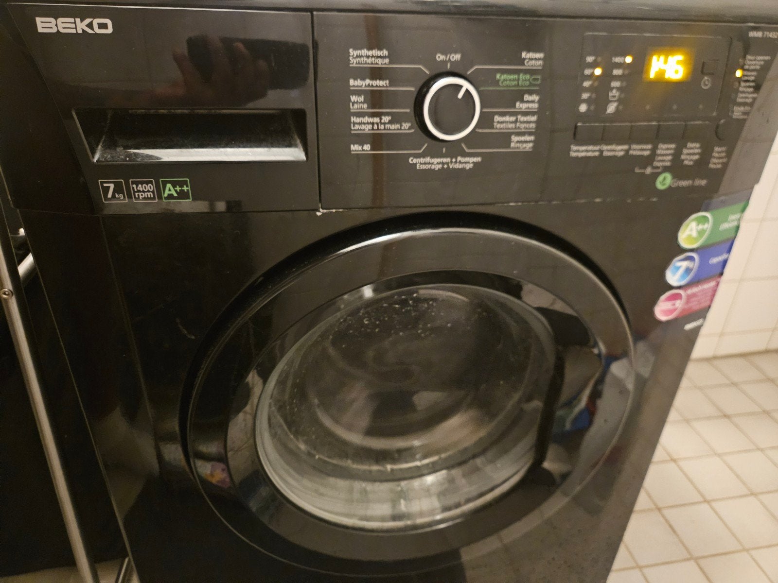 Wasmachine Beko WMB 71432 A++, Ophalen, 1200 tot 1600 toeren, Zo goed als nieuw, 85 tot 90 cm