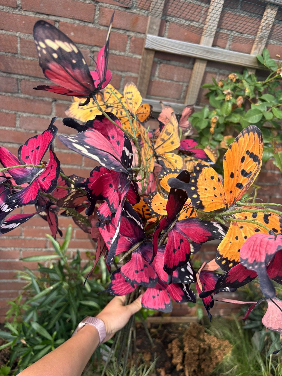 8x Decoratieve vlinders voor huis en tuin, Meerkleurig, Overige stijlen, Kunststof, Ophalen of Verzenden