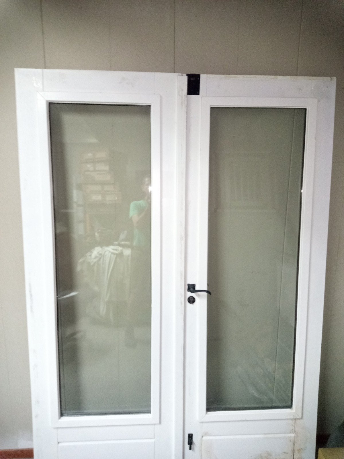 Hardhouten tuindeuren set, Deurkozijn, 150 tot 225 cm, Inclusief glas, Hout