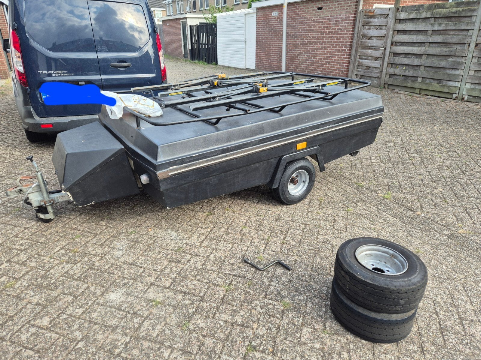 bagagewagen aanhanger lege vouwwagen, Ophalen