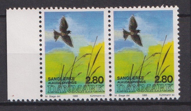 Denemarken 1986; Veldleeuwerik - paar Mi 876.** (Lees info!), Verzenden, Denemarken, Postfris