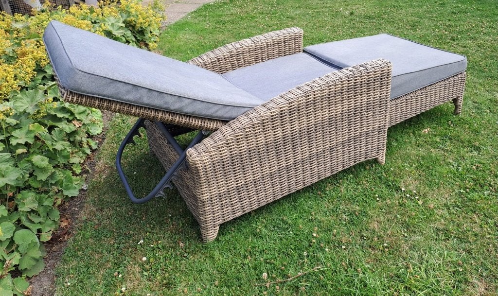 tuinstoel - loungestoel - ligbed incl. kussens, Tuin en Terras, Tuinstoelen, Ophalen, Gebruikt, Kunststof, Verstelbaar