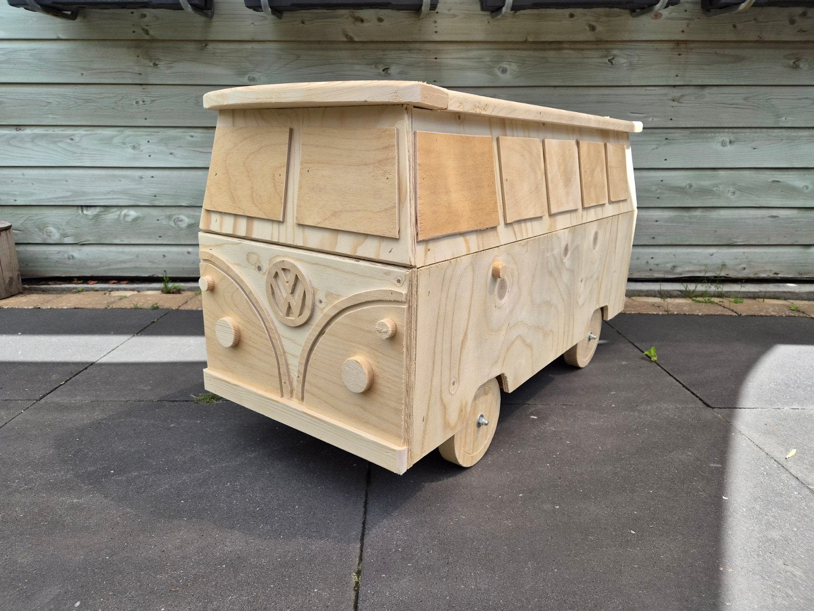 Volkswagen VW T1 bus opbergkist speelgoedkist hout, Ophalen, Minder dan 50 cm, 50 tot 100 cm, Nieuw