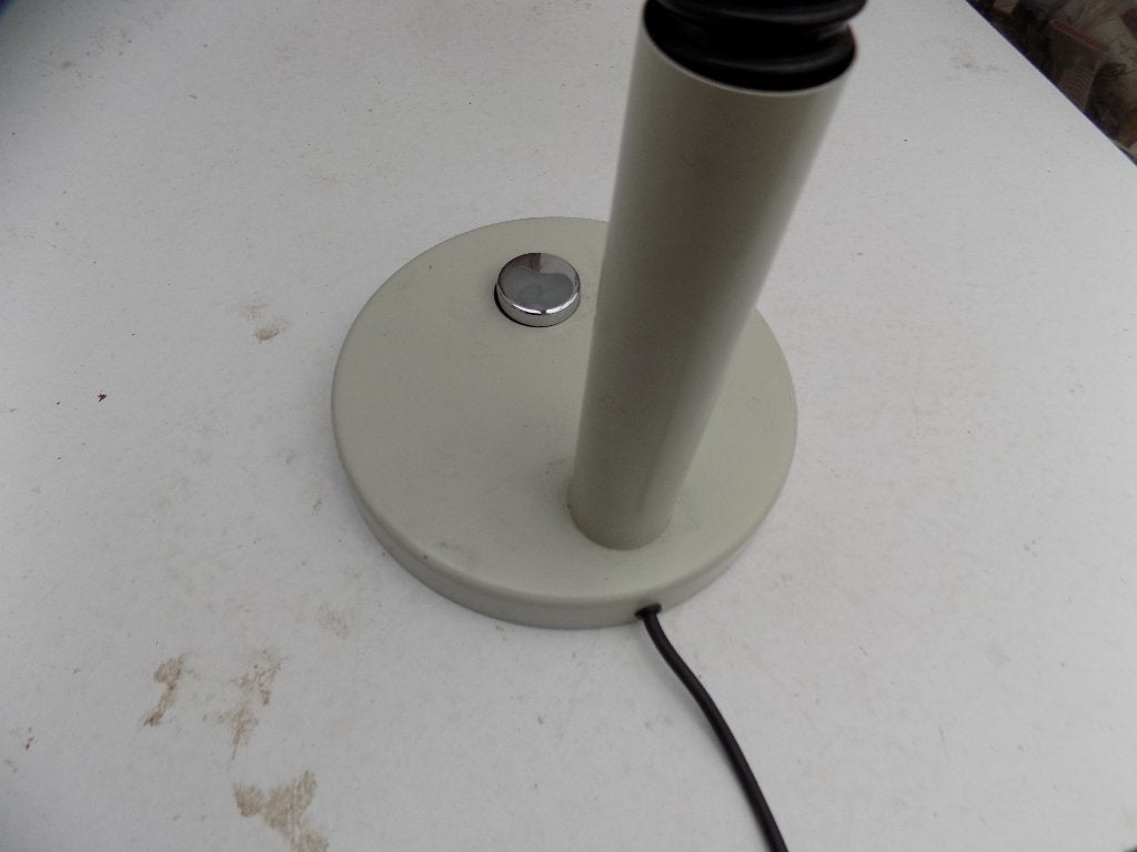 Lamp 1970 Hillebrand metaal wit vintage retro, Bureaulamp, Gebruikt, Vintage, Wit