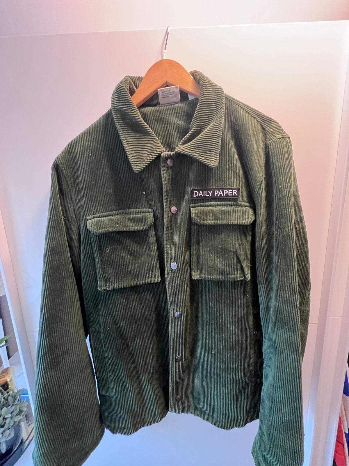 Daily Paper ribfluwelen overshirt - Maat M - Goede staat, Ophalen of Verzenden, Zo goed als nieuw, Maat 48/50 (M), Groen