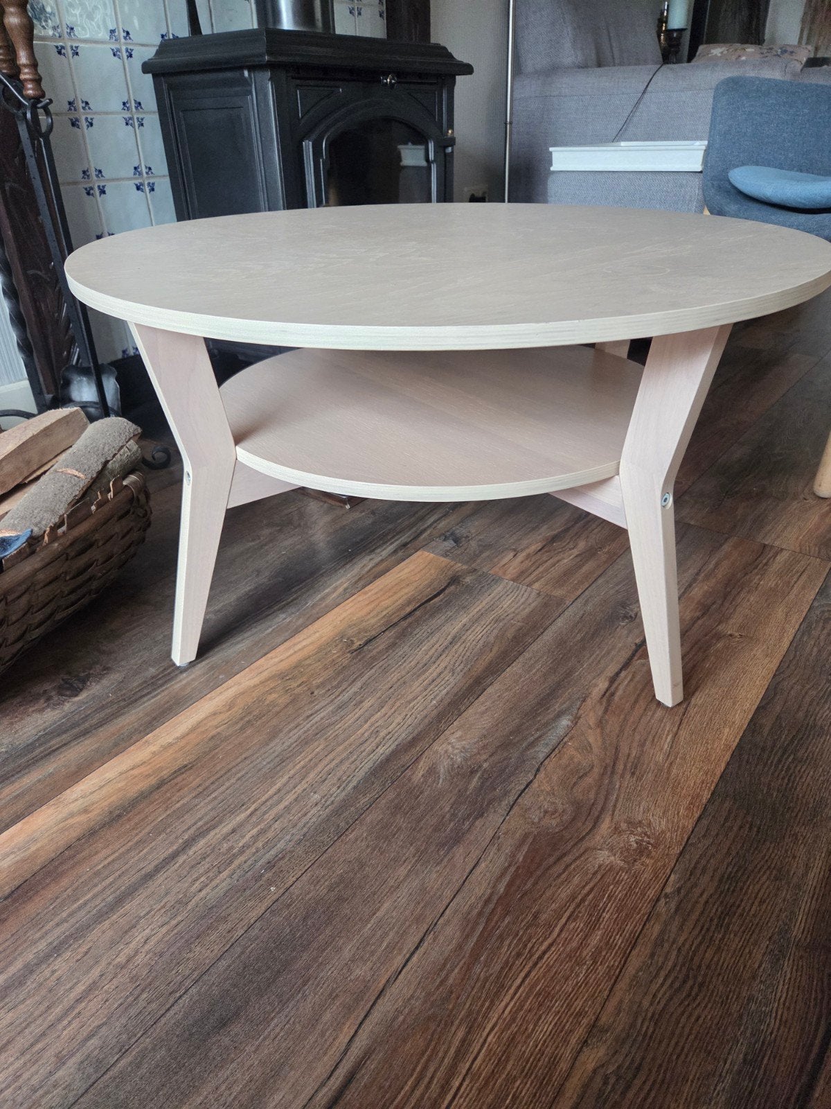 Ronde salontafel met extra opbergruimte, Huis en Inrichting, Tafels | Salontafels, Ophalen, 50 – 75, 50 tot 100 cm, Rond