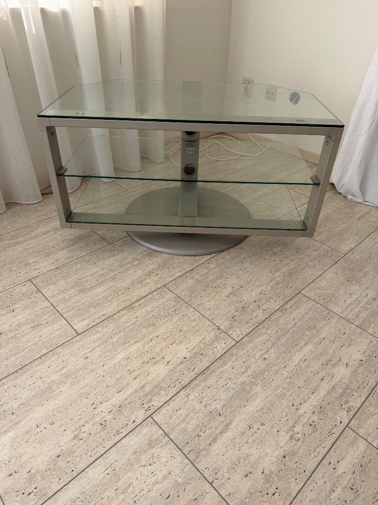 Glazen tv draaibare TV. Meubel IKEA Svind, Gebruikt, Glas, Minder dan 100 cm, Modern