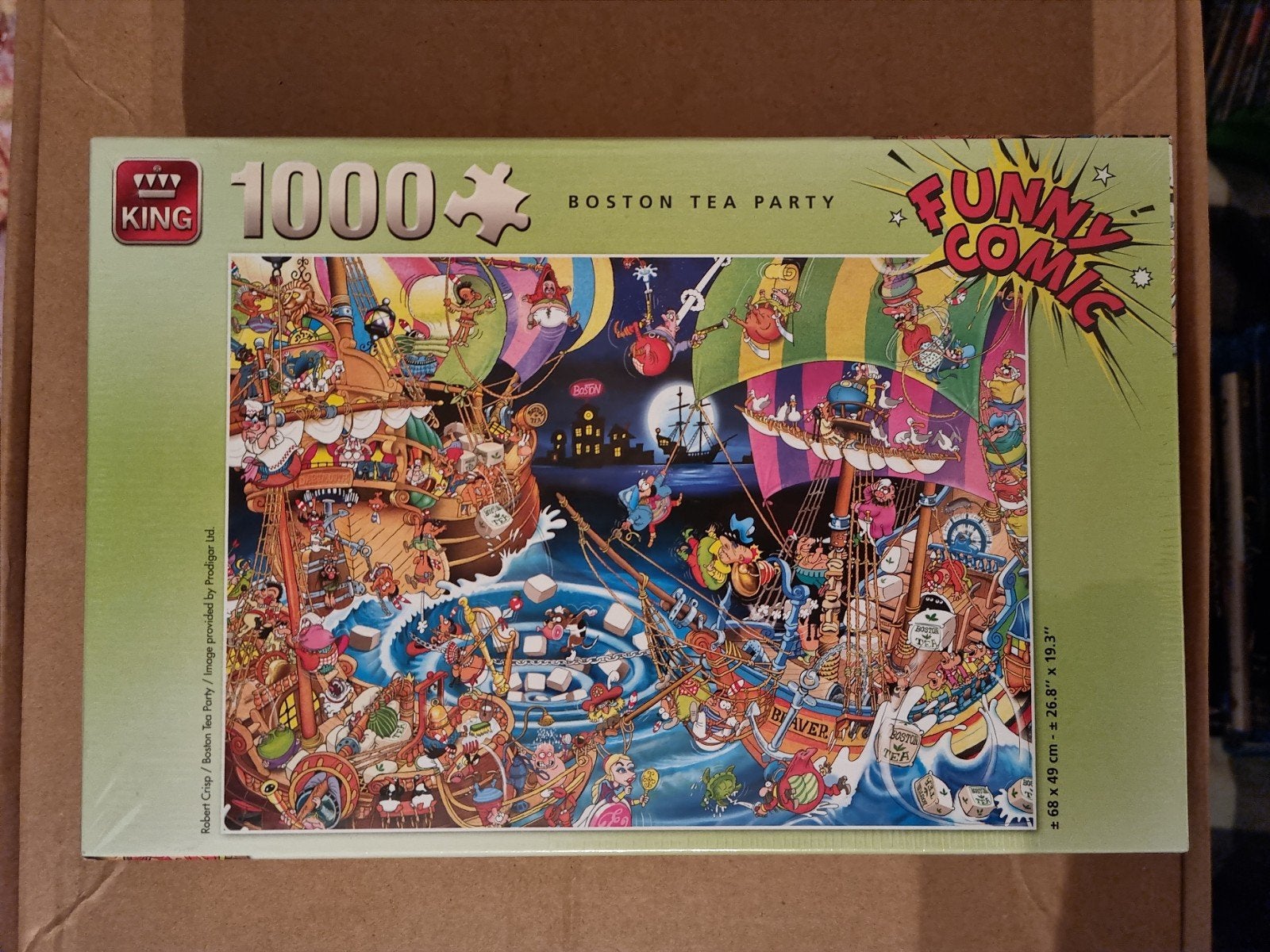 King puzzel boston tea party, Ophalen of Verzenden, 500 t/m 1500 stukjes, Nieuw, Legpuzzel