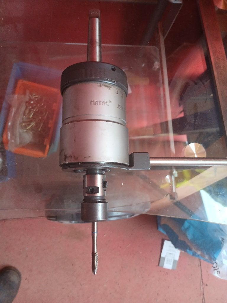 Draadtapkop met omkeerkoppeling MATAC JSN12 opname 5t/m12mm, 500 tot 1000 mm, Ophalen of Verzenden, Zo goed als nieuw, Metaaldraaibank