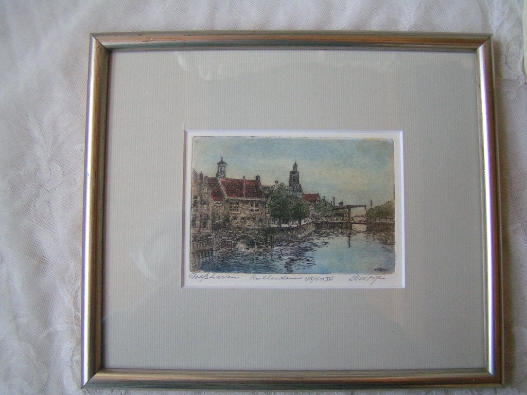 ets Delftshaven nr VV 445, Verzenden, Stadsgezicht, Gravure, Met tekst
