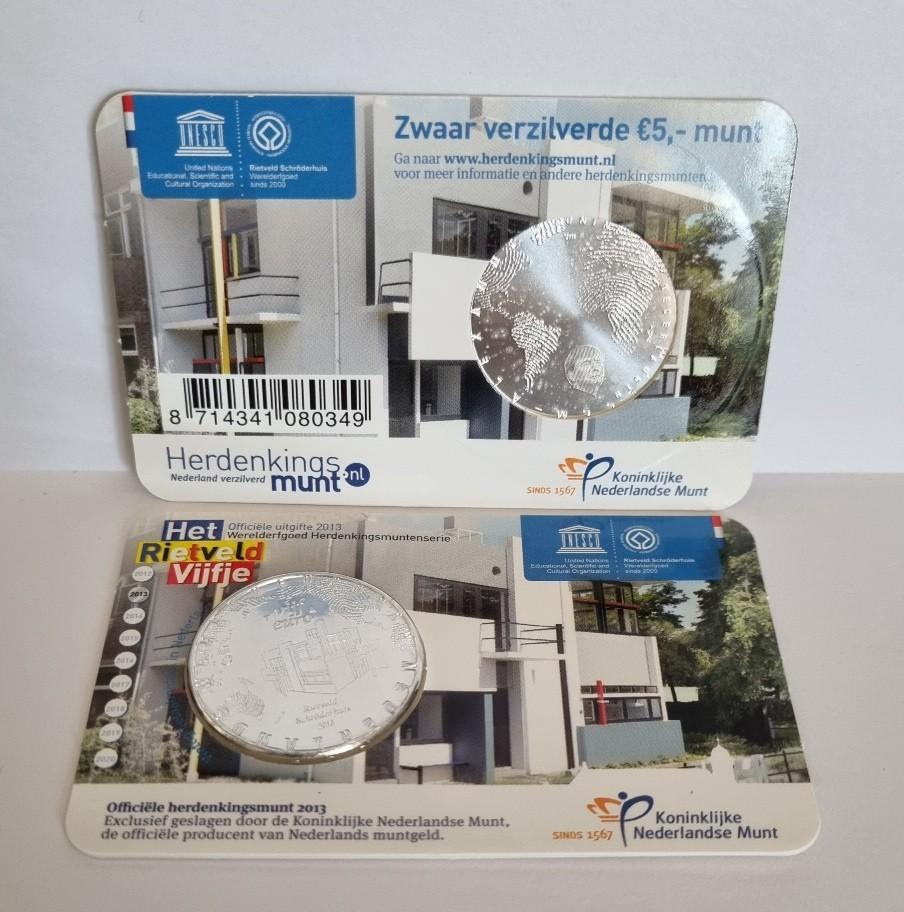 5 Euro Coincard 2013 - Rietveld Vijfje in UNC, Ophalen of Verzenden, Koningin Beatrix, Euro's