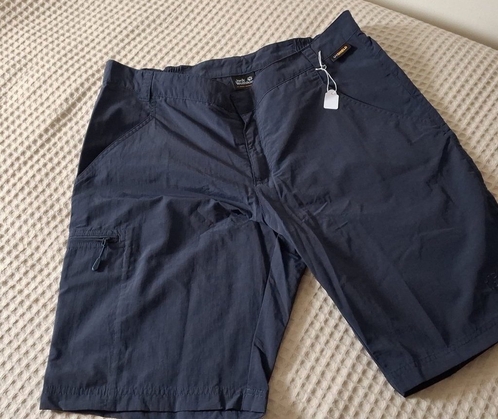 Heren Jack Wolfskin short maat 54 d.blauw zgan, Blauw, Maat 56/58 (XL), Ophalen of Verzenden, Zo goed als nieuw