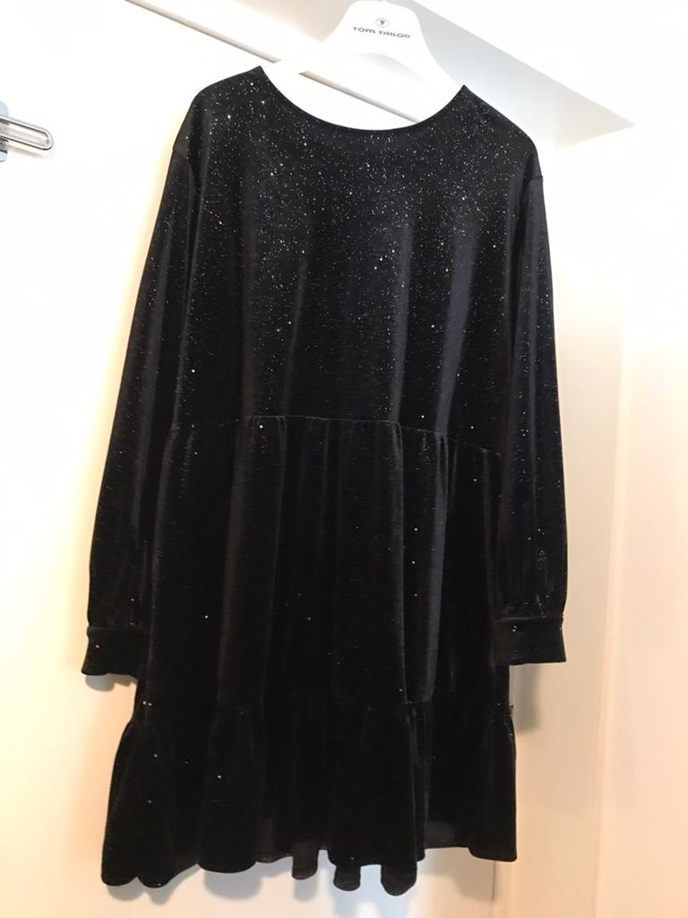 H&M zwart velours fluweel tuniek jurk glitter zilver oto 66, Kleding | Dames, Grote Maten, Zo goed als nieuw, Jurk, Zwart, Verzenden