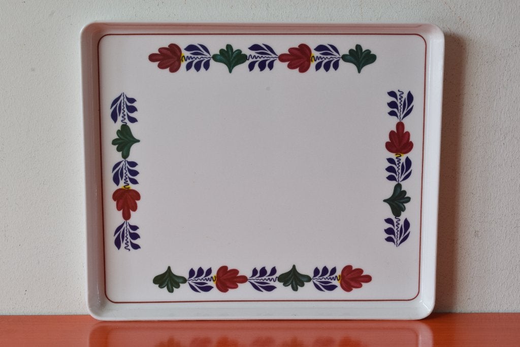 Retro vintage melamine Mebel Italy Boerenbont dienblad, Kunststof, Afgeronde hoeken, Ophalen of Verzenden, Zo goed als nieuw