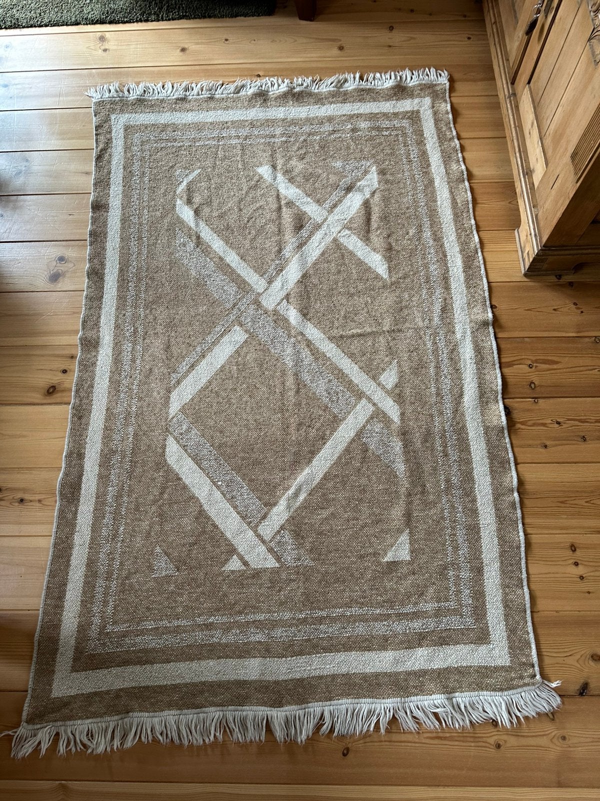 Kleed beige/bruin, Ophalen, Gebruikt, 100 tot 150 cm, 200 cm of meer