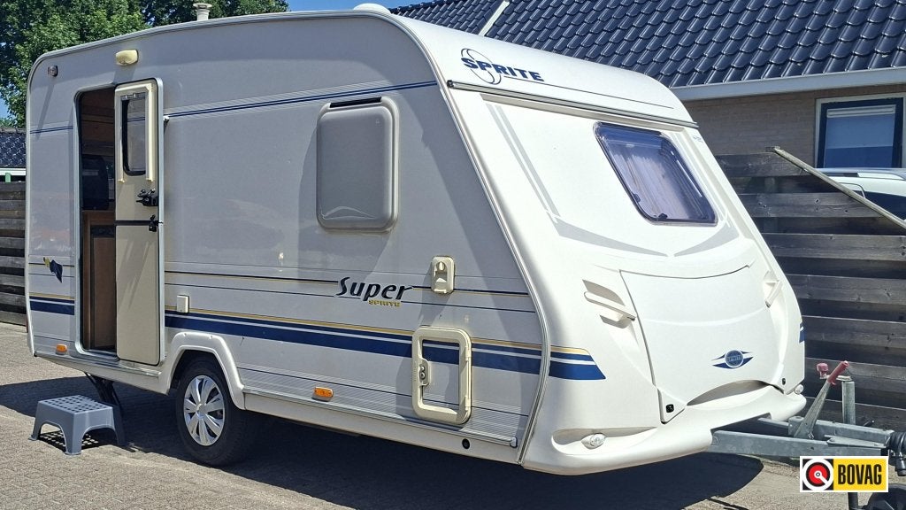 Sprite Super 410 TF incl. voortent !!, Caravans en Kamperen, Overige typen, Bedrijf, Treinzit, 750 - 1000 kg