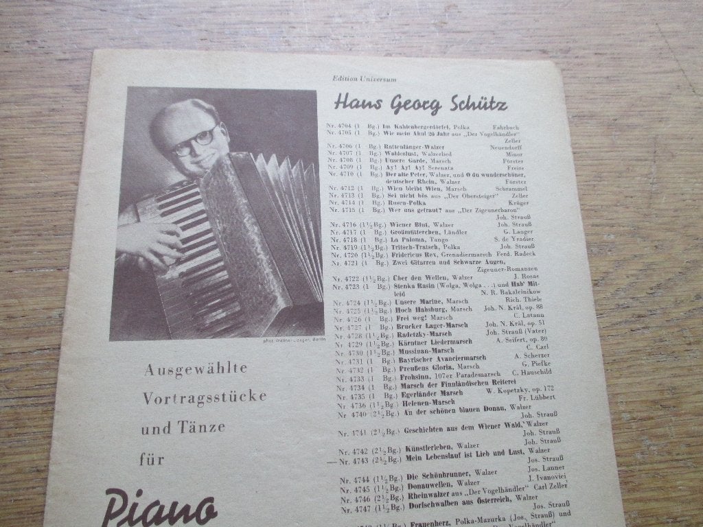 Mein Lebenslauf ist Lieb und Lust-accordeon, Ophalen of Verzenden, Gebruikt, Artiest of Componist, Klassiek
